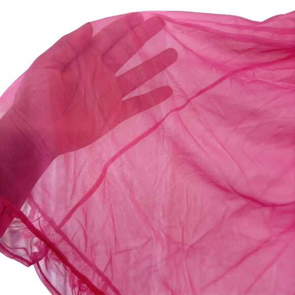 Betsey Johnson Womens Intimates Pink Lace Sheer Ruffled Babydoll Nightie M - Picture 5 of 10